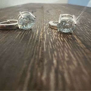 Round Moissanite Drop Earrings
